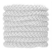 L. Erickson Grab & .. Go Ponytail Holders, White, .. Set of Eight - .. Exceptionally Secure with Gentle .. Hold
