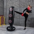 thumbnail image 5 of BLEEUS 1.6m Inflatable Boxing Bag Training Tumbler Sandbag Stand Pillar Fitness Supplies (Black 2), 5 of 8