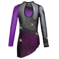 thumbnail image 3 of iixpin Kids Girls Figure Skating Dress Ballet Dance Skirts Rhythmic Gymnastics Dance Leotard Ballerina Outfit Purple 4, 3 of 6