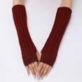 thumbnail image 4 of Kukuzhu Arm Warmers Y2K Rib Knit Arm Warmers Fingerless Grunge Gloves Gyaru Lolita Y2K Accessories Harajuku Arm Sleeves, 4 of 5