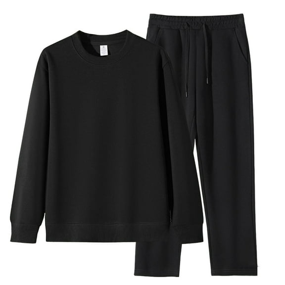 Mens 2 Piece Sets Crewneck Long Sleeve Shirt and Wide Leg Pants Sports Running Gym Outfits for Men, 3XL