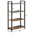 thumbnail image 2 of Costway 4-Tier Bookshelf Industrial Bookcase Diaplay Shelf Storage Rack Rustic Brown, 2 of 10