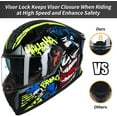 thumbnail image 3 of ILM Motorcycle Helmet Full Face with Pinlock Compatible Clear&Tinted Visors and Fins Street Bike Motocross Casco DOT(Surprise Yellow, Large), 3 of 7