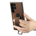 thumbnail image 6 of for Samsung Galaxy S22 Ultra PU Leather Card Slots Back Case, Classic Wristband Kickstand Finger Ring Shockproof Protective TPU Frame Case for Samsung Galaxy S22 Ultra Women Men Boys Girls, Brown, 6 of 10