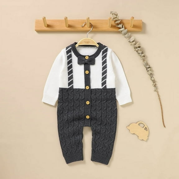 Baby Romper 100%Cotton Knitted Newborn Boy Jumpsuit Outfit Fashion Tie Infant Toddler Clothing Girl Suspenders One Piece Overall