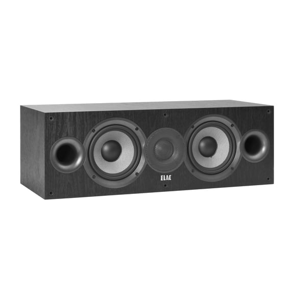 ELAC Debut 2.0 C5.2 Altavoz de canal central negro - 1 tweeter de cúpula de tela y woofers duales de fibra de aramida 5.25 - Reflejo de graves de 2 vías - Respuesta de hasta 35 000 Hz
