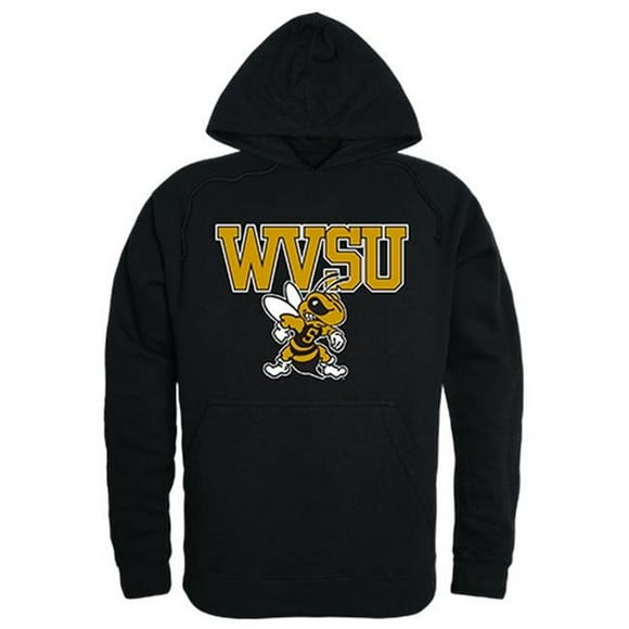 W Republic 512-404-BLK-05 West Virginia State University Men Freshman Pullover Hoodie, Black & White - 2XL