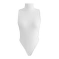 thumbnail image 5 of kamemir Women's Turtle Neck Sleeveless Bodysuit Sexy Tank Tops Sharp Collection(White,M), 5 of 6