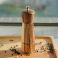 thumbnail image 6 of DeroTeno Pepper Grinder, Pepper Mill with Adjustable Stainless Steel, Acacia Wood, 6 inch /16.5 cm Height, Bottom Dia: 5 cm, Upper Dia: 4.5 cm (Tray is NOT Included), 6 of 9