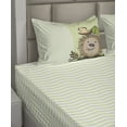 thumbnail image 4 of Ambesonne Cartoon Fitted & Top Sheet Set with Shams, Hedgehog Chevron, Green Brown Beige, 4 of 5