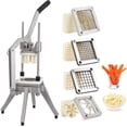 thumbnail image 1 of Bingirl Commercial Vegetable Chopper With Replacement Blades -Stainless Steel French Fry Cutter, Potato Dicer, Vegetable & Fruit Slicer,for Restaurants & Home Kitchen,with a 6-wedge slicer, 1 of 7