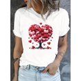 thumbnail image 2 of T-shirt Graphique Cœur Arbre de la Saint-Valentin pour Femmes - Col Rond Décontracté Manches Courtes, Extensible, Parfait pour le Printemps & l'Été, Tenue de la Saint-Valentin pour Adultes, Hommes, Femmes Tee-Shirt de Sport Décontracté, 2 of 8
