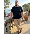 thumbnail image 5 of DARING DIVA Men's Contrast Collar Short Sleeves Breathable Polo Shirts 6XL Black, 5 of 7