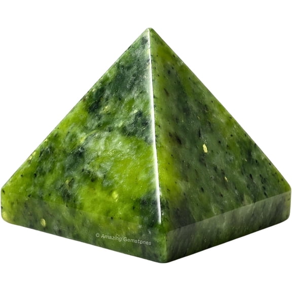 Green Jade Pyramid Crystal Healing Stones - 1.5" Inch