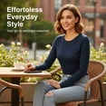 thumbnail image 5 of COUVER Women's Long Sleeve Crew Neck Classic Fit T-Shirt Heather Gray Large, 5 of 6
