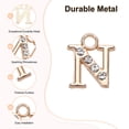 thumbnail image 2 of Encanto de letra N de rhinestone de 20 piezas de Uxcell para pulsera/brazaletes/joyería dorada 0.39" x 0.51", 2 of 6