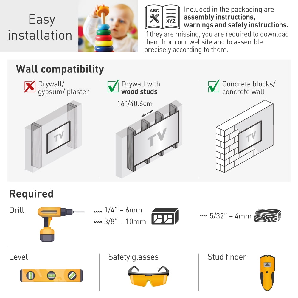 55" - 115" Giant TV Tilt Wall Mount
