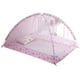 thumbnail image 3 of Red para cuna de bebé, instalación gratuita plegable, alambre de acero, transpirable, red de malla para cama infantil, color rosa, 3 of 9