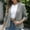 Gray, variant on Mgmyaa Blazers for Women Solid Color Business Casual 3/4 Sleeve Notch Collar Button Suit Jacket Office Jacket Coat