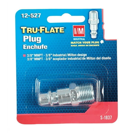 1 Pc, Tru-Flate Steel Air Plug 3/8 In. Male 1 Pc