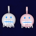 thumbnail image 4 of DUBSS Iced Out Necklace Pendant for Men Micro Pave Blue Eye Drippy Mouth Hip Hop Jewelry, 4 of 5