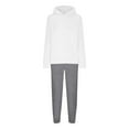 thumbnail image 4 of ibuvkizy Sweatsuits Women 2 Piece Outfit!2PCS Outfits Women's Sports Tracksuits Long Sleeve Pullover Hoodies Sweatshirt and Sweatpants Fall Winter Suit White,S, 4 of 4