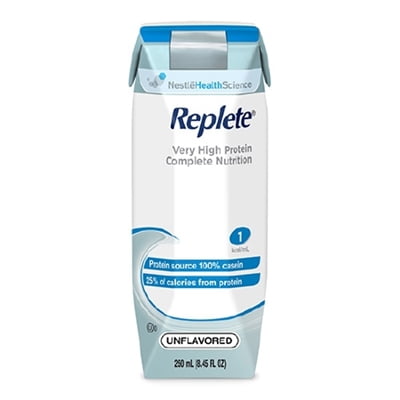 Replete 1 Cal Formula, Unflavored (Formerly Vanilla), 250 ml, 1.0 Cal Nutritional Supplement by Nestle - Case of