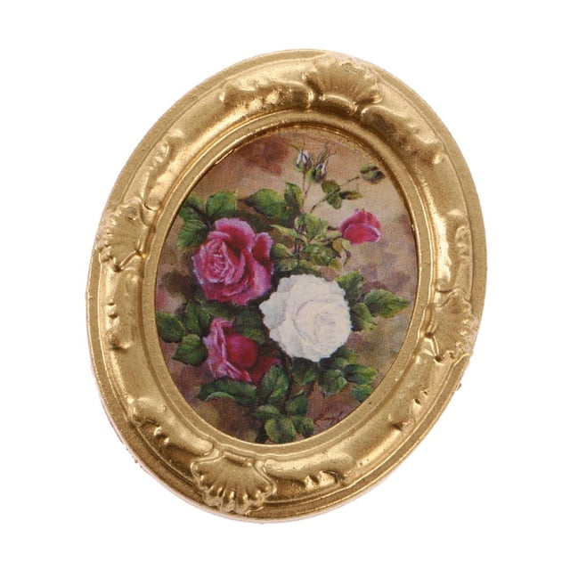 Marco de imagen de flor de retro Sunnimix decoración miniatura Casa de Muñecas miniatura