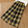 thumbnail image 5 of Bovxnpu Girls Plaid Wide Leg Pants Loungewear Pants Plaid Straight Leg Girls Summer Fashion Daily Casual Comfortable Wear Pants, 5 of 9