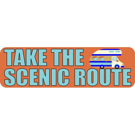 10inx3in Take The Scenic Route Travel Bumper Sticker Vinyl Decal Stickers