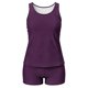 thumbnail image 4 of Traje de baño conservador de dos piezas para mujer, tankini, con sujetador acolchado, sin mangas, cuello redondo, de dos piezas, color liso, traje de baño de dos piezas para mujer, trajes de baño tank, 4 of 9