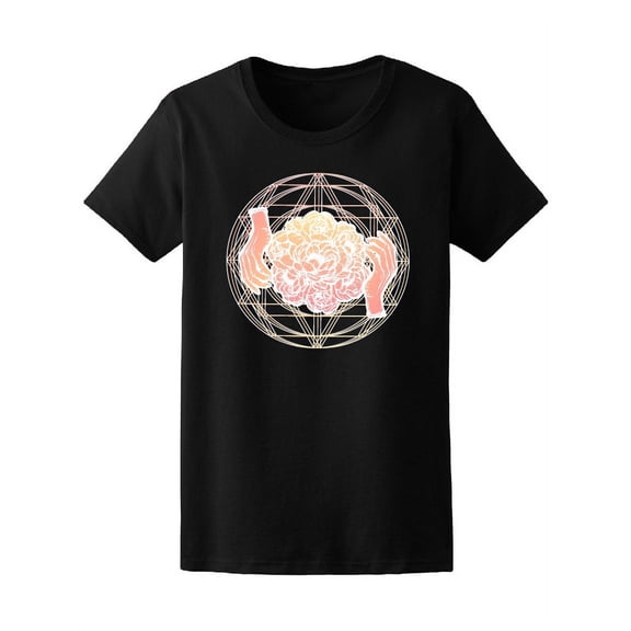Flower Peonies In Hands Tee Women's -Image by Shutterstock