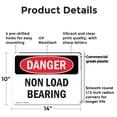 thumbnail image 2 of (2 Pack) Non Load Bearing OSHA Danger Sign 14 Inch X 10 Inch Plastic Sign, Weather Resistant, UV Protected for Workplace, Business, and Construction Site, Made in the USA, 2 of 8