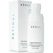 NAELI Retinol Night Cream For Face with Anti Aging Collagen & Peptide Complex, Reduces Wrinkles & Evens Skin Tone 1.4 oz.