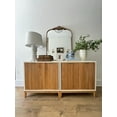 thumbnail image 5 of Nathan James Jasper Modern Sideboard, Kitchen Storage Cabinet with Fluted Doors, Accent Storage for Kitchen or Living Room, White/Warm Pine, 5 of 8