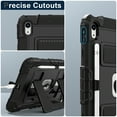 thumbnail image 5 of ELEHOLD 3-Layer Rugged Case For Apple Apple iPad 11th 10th Gen Heavy Duty Shockproof Cover, [Drop Protection], [Logo Visible], With Kickstand & Pencil Holder & Shoulder Strap, Black, 5 of 11