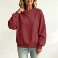 thumbnail image 5 of Womens Crewneck Pullover Tops Long Sleeve Solid Color Lightweight Casual Sweatshirts, 5 of 6