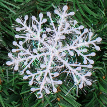 White Decorations For Christmas Trees KABOER 30 Pcs Plastic Artificial Snowflake Christmas Ornaments Christmas Tree Hanging Decoration Ornament Home Party Decor ()