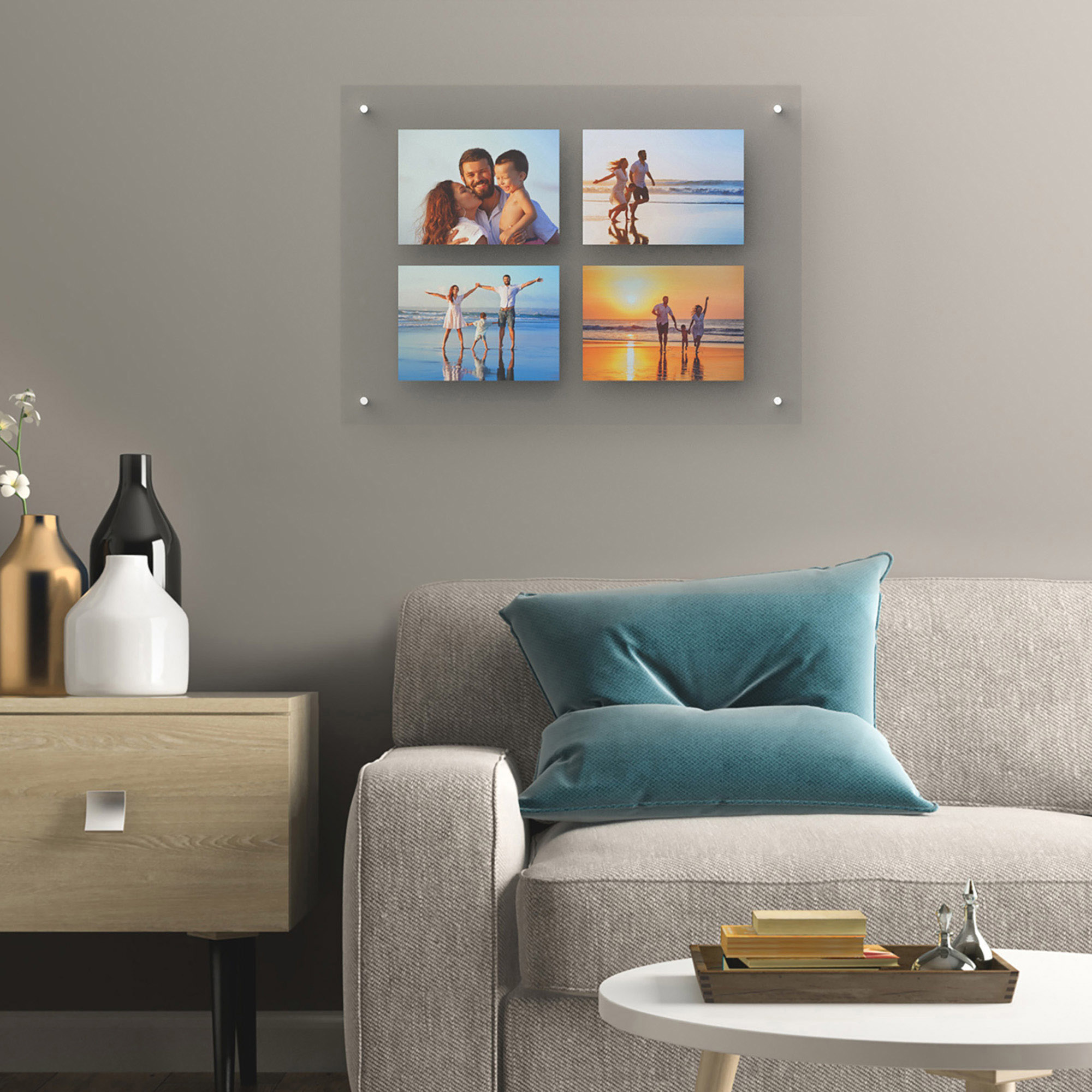 14"x19" Acrylic Picture Frame- Clear Floating Design Photo/Custom Art Display, Wall Mount by Lavish Home