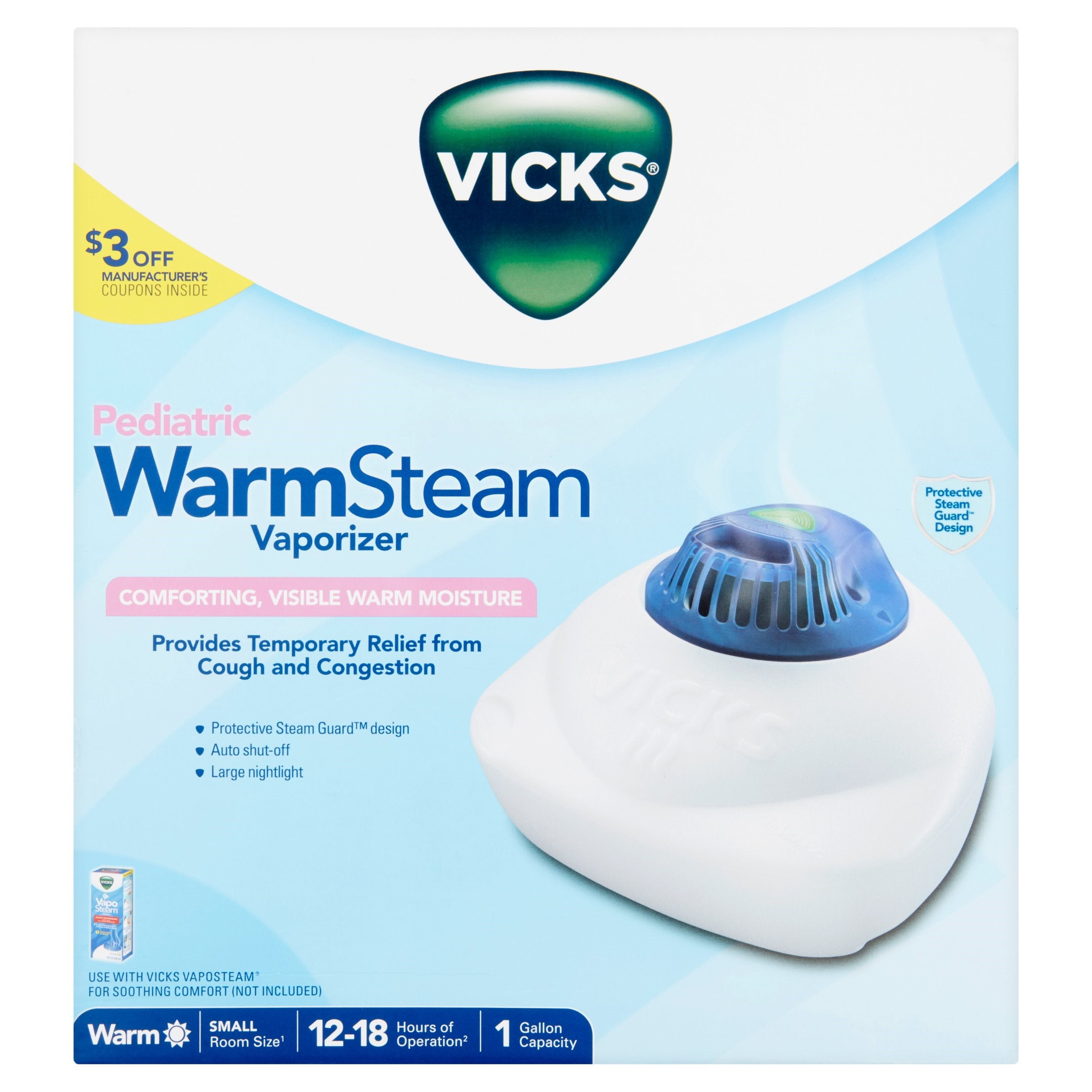 Vicks Warm Steam Vaporizer, V105, White – BrickSeek