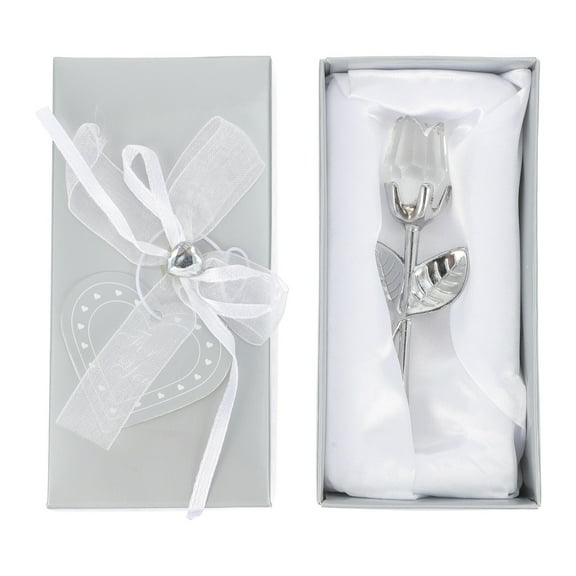 SOPOTUTU Glass Rose Flower Crystal Roses With White Crystal For Home Decoration 1Pack