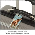 thumbnail image 3 of Square 2Pack PU Leather Giraffe Cruise Luggage Tag with Privacy Cover and Name ID Tag for Travel Handbags Backpacks Luggage Tags, 3 of 6