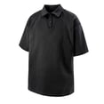 thumbnail image 1 of Camisa de manga corta con cremallera Carnival para hombre: diseño con solapa, tejido de calidad, fácil de combinar con pantalones, adecuada para eventos en directo., 1 of 4