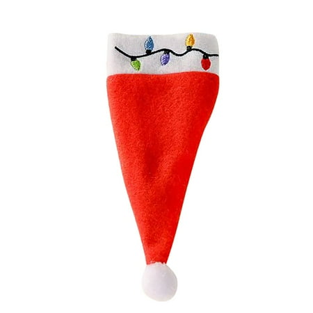 

iOPQO Kitchen Utensils Set 10PC New Christmas Ornament Small Hat Knife And Fork Cover Table Decoration Knif Bottle Covers