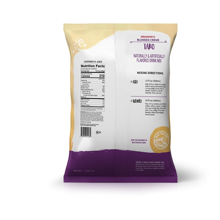 Big Train Dragonfly Taro Blended Crème Beverage Mix, 3.5 lb