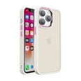 thumbnail image 2 of For Apple iPhone 11 (XI6.1) Polished Oil Thick Acrylic Metal Button Hybrid Case Cover - Beige, 2 of 3
