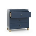 thumbnail image 5 of Storkcraft California 3 Drawer Dresser with Infant Changing Topper, Midnight Blue with Driftwood, 5 of 16