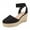 Black, variant on Penkiiy Womens Elastic Ankle Strap Comfortable Breathable Weaving Shoes Wedges Sandals
