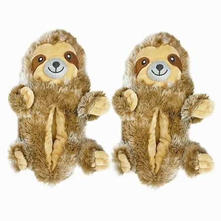 

Oooh Geez Womens Funny Fluffy House Slippers Sloth Hugs Cute Shoes with Grippers L