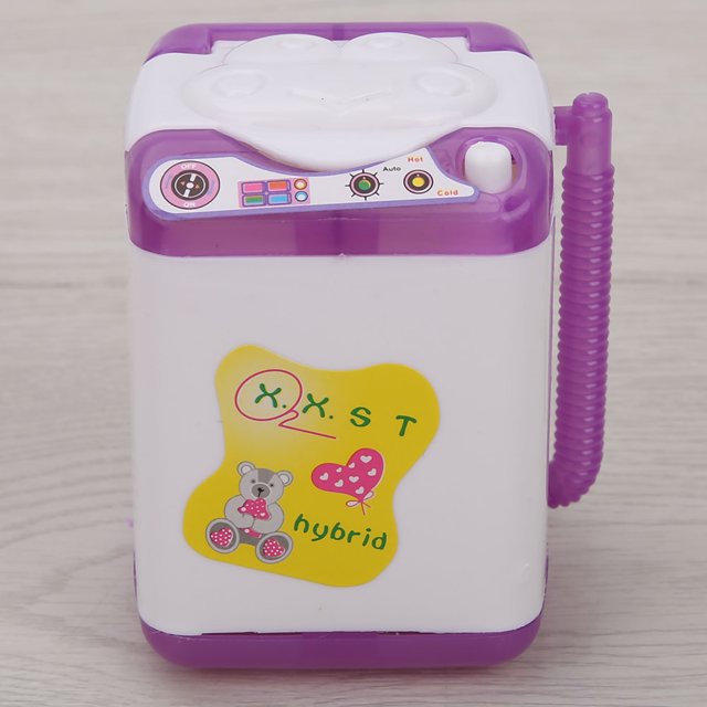 Doll House Accessories Mini Washing Machine Toy Doll House Simulation Furniture Mini Electric Makeup Brush Cleaner